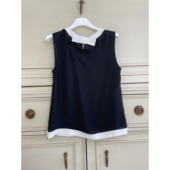 Edward Achour Paris Colorblock Sleeveless Blouse Black White Italy 36‎ US4 - Picture 9 of 11